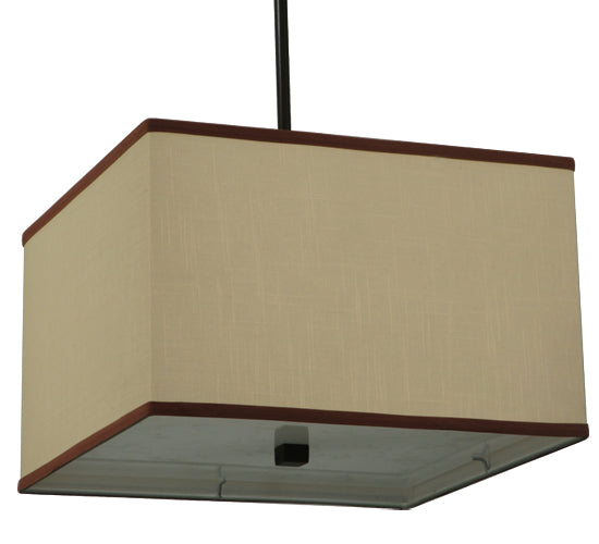 Meyda Lighting Charisma 23" 2-Light Timeless Bronze Pendant Light With Beige Textrene Shade