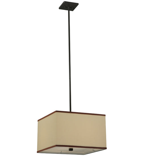 Meyda Lighting Charisma 23" 2-Light Timeless Bronze Pendant Light With Beige Textrene Shade