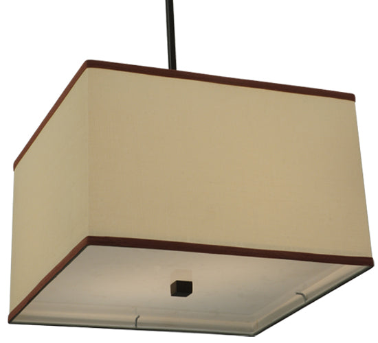 Meyda Lighting Charisma 23" 2-Light Timeless Bronze Pendant Light With Beige Textrene Shade