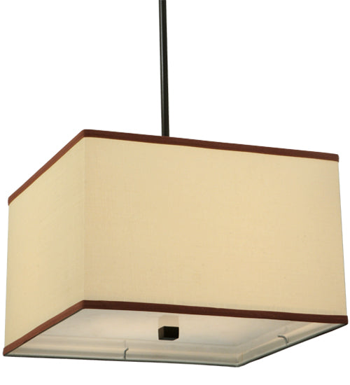 Meyda Lighting Charisma 23" 2-Light Timeless Bronze Pendant Light With Beige Textrene Shade