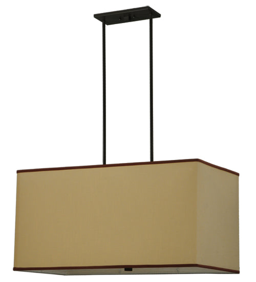Meyda Lighting Charisma 34" 4-Light Timeless Bronze Island Pendant Light With Beige Linen Shade