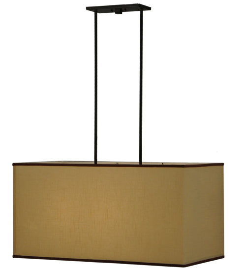 Meyda Lighting Charisma 34" 4-Light Timeless Bronze Island Pendant Light With Beige Linen Shade