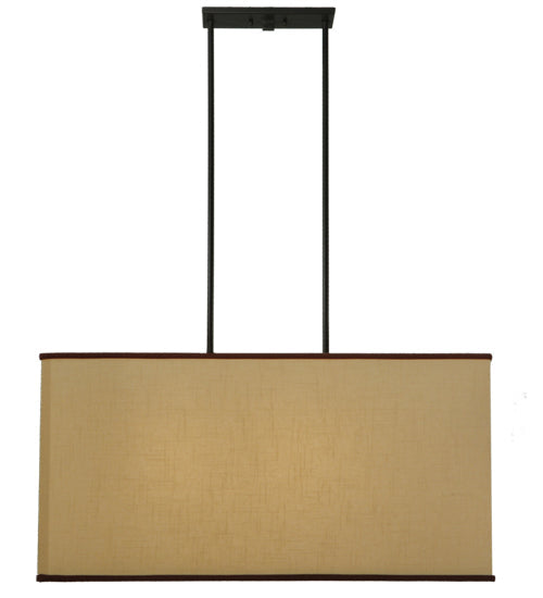 Meyda Lighting Charisma 34" 4-Light Timeless Bronze Island Pendant Light With Beige Linen Shade