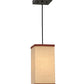 Meyda Lighting Charisma 8.5" Timeless Bronze Mini Pendant Light With Beige Textrene Shade