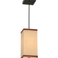 Meyda Lighting Charisma 8.5" Timeless Bronze Mini Pendant Light With Beige Textrene Shade