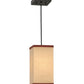 Meyda Lighting Charisma 8.5" Timeless Bronze Mini Pendant Light With Beige Textrene Shade