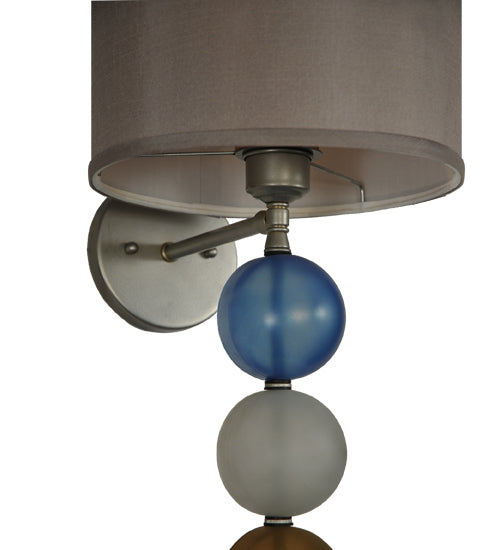 Meyda Lighting Charmz 10" Nickel Wall Sconce With Multi-Colored Shade Glass