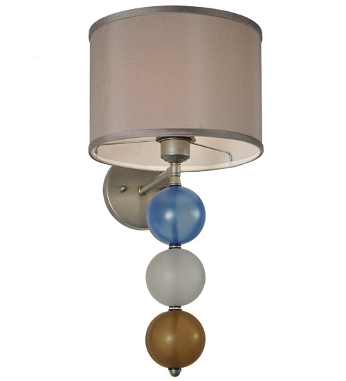 Meyda Lighting Charmz 10" Nickel Wall Sconce With Multi-Colored Shade Glass
