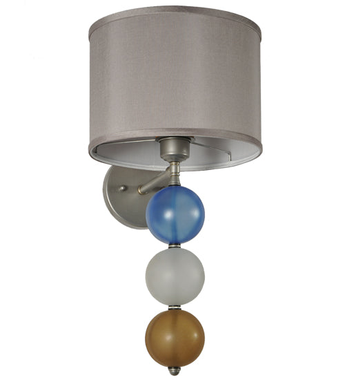 Meyda Lighting Charmz 10" Nickel Wall Sconce With Multi-Colored Shade Glass