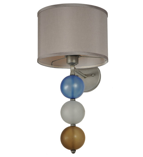 Meyda Lighting Charmz 10" Nickel Wall Sconce With Multi-Colored Shade Glass