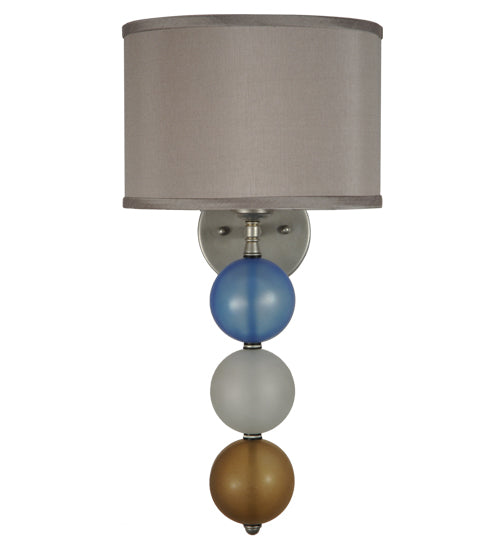 Meyda Lighting Charmz 10" Nickel Wall Sconce With Multi-Colored Shade Glass