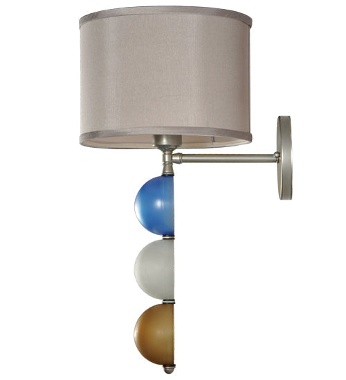 Meyda Lighting Charmz 10" Nickel Wall Sconce With Multi-Colored Shade Glass