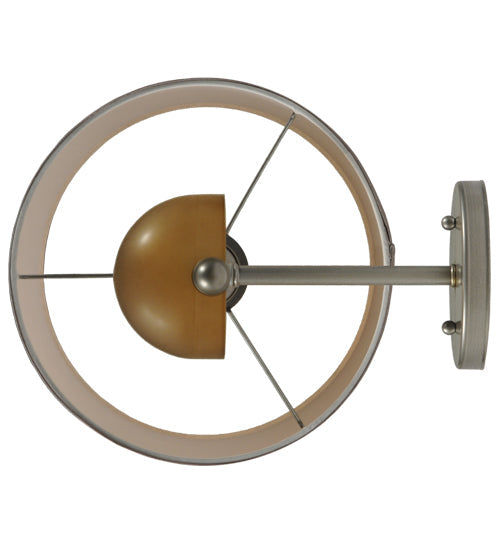Meyda Lighting Charmz 10" Nickel Wall Sconce With Multi-Colored Shade Glass