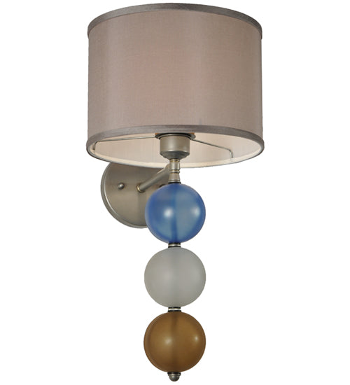 Meyda Lighting Charmz 10" Nickel Wall Sconce With Multi-Colored Shade Glass