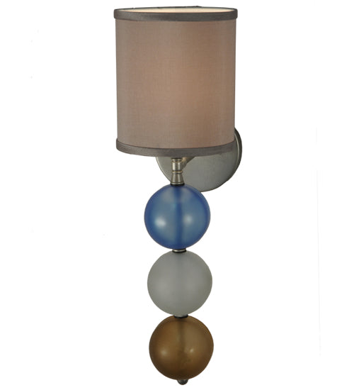 Meyda Lighting Charmz 6" Nickel Wall Sconce With Multi-Colored Fabric Shade