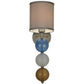 Meyda Lighting Charmz 6" Nickel Wall Sconce With Multi-Colored Fabric Shade