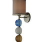 Meyda Lighting Charmz 6" Nickel Wall Sconce With Multi-Colored Fabric Shade