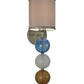 Meyda Lighting Charmz 6" Nickel Wall Sconce With Multi-Colored Fabric Shade