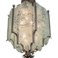 Meyda Lighting Chartres 36" 12-Light Antique Nickel Pendant Light With Clear Shade Glass