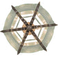 Meyda Lighting Chartres 36" 12-Light Antique Nickel Pendant Light With Clear Shade Glass