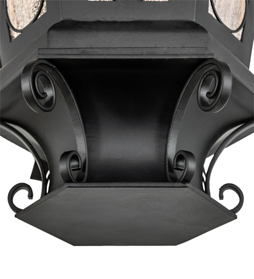 Meyda Lighting Chaumont 14" 2-Light Anodized Effect Black Wall Sconce With Clear Seeded Shade Glass