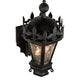 Meyda Lighting Chaumont 14" 2-Light Anodized Effect Black Wall Sconce With Clear Seeded Shade Glass