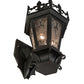 Meyda Lighting Chaumont 14" 2-Light Anodized Effect Black Wall Sconce With Clear Seeded Shade Glass