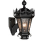 Meyda Lighting Chaumont 14" 2-Light Anodized Effect Black Wall Sconce With Clear Seeded Shade Glass