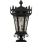 Meyda Lighting Chaumont 19" 3-Light Anodized Effect Black Outdoor Pier Mount Light With Clear Seeded Shade Glass