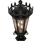 Meyda Lighting Chaumont 19" 3-Light Anodized Effect Black Outdoor Pier Mount Light With Clear Seeded Shade Glass