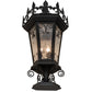 Meyda Lighting Chaumont 19" 3-Light Anodized Effect Black Outdoor Pier Mount Light With Clear Seeded Shade Glass