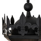 Meyda Lighting Chaumont 19" 3-Light Anodized Effect Black Outdoor Pier Mount Light With Clear Seeded Shade Glass