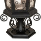 Meyda Lighting Chaumont 19" 3-Light Anodized Effect Black Outdoor Pier Mount Light With Clear Seeded Shade Glass