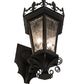 Meyda Lighting Chaumont 20" 3-Light Anodized Effect Black Wall Sconce With Clear Seeded Shade Glass