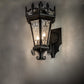 Meyda Lighting Chaumont 20" 3-Light Anodized Effect Black Wall Sconce With Clear Seeded Shade Glass