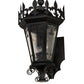 Meyda Lighting Chaumont 20" 3-Light Anodized Effect Black Wall Sconce With Clear Seeded Shade Glass