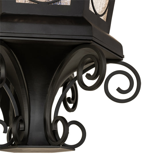 Meyda Lighting Chaumont 20" 3-Light Anodized Effect Black Wall Sconce With Clear Seeded Shade Glass