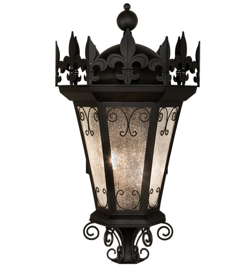 Meyda Lighting Chaumont 20" 3-Light Anodized Effect Black Wall Sconce With Clear Seeded Shade Glass