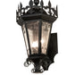 Meyda Lighting Chaumont 20" 3-Light Anodized Effect Black Wall Sconce With Clear Seeded Shade Glass