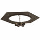 Meyda Lighting Chauncey 36" 6-Light Wrought Iron Flush Mount Light With Clear Seeded Shade Glass