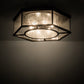 Meyda Lighting Chauncey 36" 6-Light Wrought Iron Flush Mount Light With Clear Seeded Shade Glass