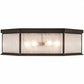 Meyda Lighting Chauncey 36" 6-Light Wrought Iron Flush Mount Light With Clear Seeded Shade Glass