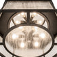 Meyda Lighting Chauncey 36" 6-Light Wrought Iron Flush Mount Light With Clear Seeded Shade Glass
