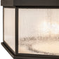 Meyda Lighting Chauncey 36" 6-Light Wrought Iron Flush Mount Light With Clear Seeded Shade Glass