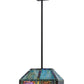 Meyda Lighting Chaves 20" 2-Light Mahogany Bronze Island Pendant Light With Multi-Colored Shade Glass