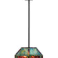 Meyda Lighting Chaves 20" 2-Light Mahogany Bronze Island Pendant Light With Multi-Colored Shade Glass