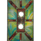 Meyda Lighting Chaves 20" 2-Light Mahogany Bronze Island Pendant Light With Multi-Colored Shade Glass