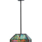 Meyda Lighting Chaves 20" 2-Light Mahogany Bronze Island Pendant Light With Multi-Colored Shade Glass