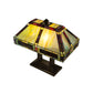Meyda Lighting Chaves 20" 2-Light Mahogany Bronze Island Table Lamp With Multi-Colored Shade Glass