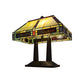 Meyda Lighting Chaves 20" 2-Light Mahogany Bronze Island Table Lamp With Multi-Colored Shade Glass